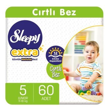 Sleepy Extra 5 Numara Bantlı Bebek Bezi 60'lı