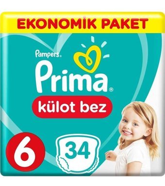 Prima 6 Numara Külot Bebek Bezi 34'lü