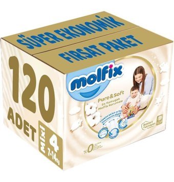 Molfix Pure Soft 4 Numara Bantlı Bebek Bezi 120'li