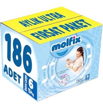 Molfix 6 Numara Bantlı Bebek Bezi 186'lı