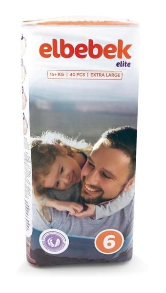 Elbebek Elite 6 Numara Bantlı Bebek Bezi 40'lı