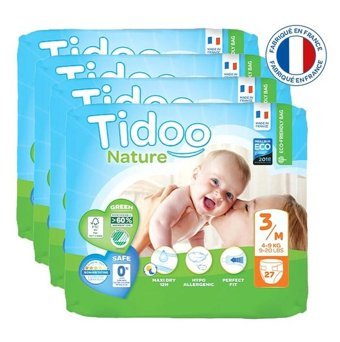 Tidoo Nature 3 Numara Organik Bantlı Bebek Bezi 4x27'li