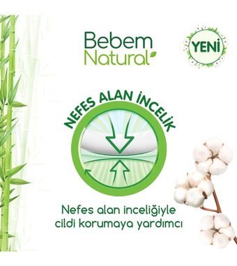 Bebem Natural 3 Numara Bantlı Bebek Bezi 102'li