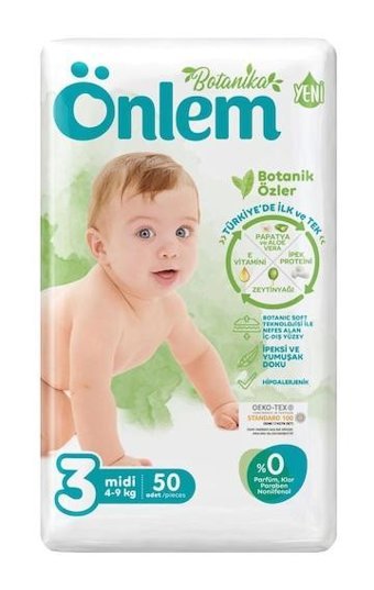 Önlem Botanika 3 Numara Bantlı Bebek Bezi 50'li