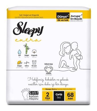 Sleepy Extra 2 Numara Bantlı Bebek Bezi 68'li