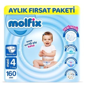 Molfix 4 Numara Bantlı Bebek Bezi 160'lı
