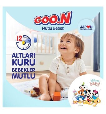 Goon Mutlu Bebek 1 Numara Bantlı Bebek Bezi 400'lü