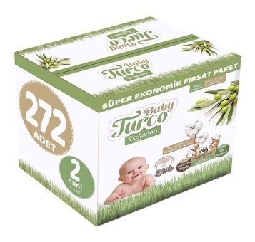 Baby Turco Doğadan 2 Numara Bantlı Bebek Bezi 272'li