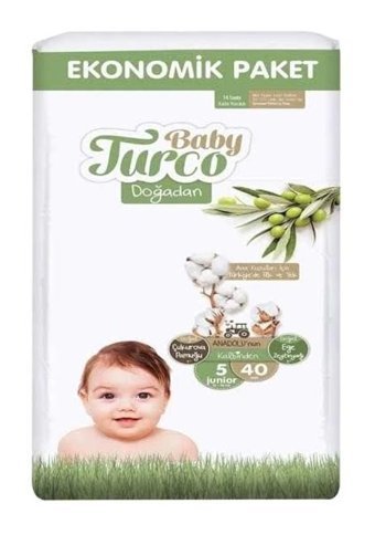 Baby Turco 5 Numara Bantlı Bebek Bezi 40'lı
