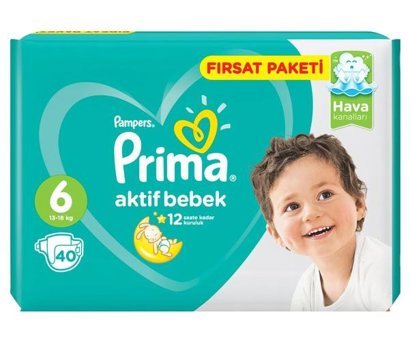 Prima Pampers 6 Numara Bantlı Bebek Bezi 4x40'lı