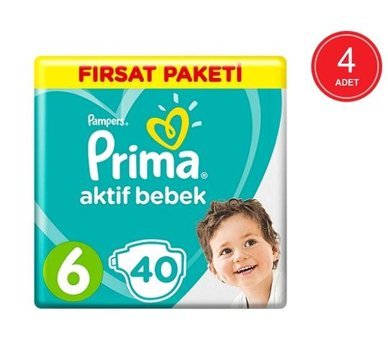 Prima Pampers 6 Numara Bantlı Bebek Bezi 4x40'lı