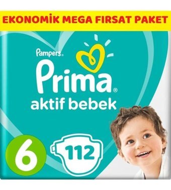 Prima Pampers 6 Numara Bantlı Bebek Bezi 112'li