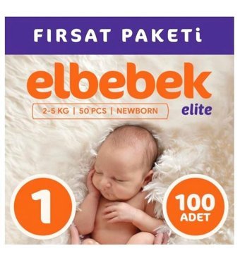 Elbebek Elite 1 Numara Bantlı Bebek Bezi 100'lü