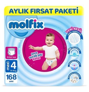 Molfix Pants 4 Numara Külot Bebek Bezi 168'li