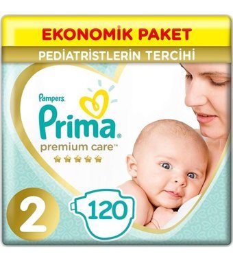 Prima Premium Care 2 Numara Bantlı Bebek Bezi 2x60'lı