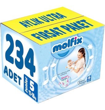 Molfix 5 Numara Bantlı Bebek Bezi 234'lü