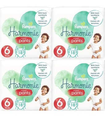 Prima Pampers Harmonie 6 Numara Külot Bebek Bezi 4x18'li
