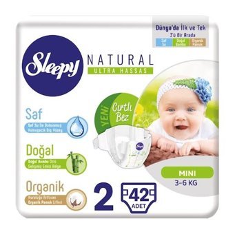 Sleepy Natural 2 Numara Bantlı Bebek Bezi 42'li