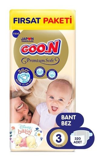 Goon Premium Soft 3 Numara Külot Bebek Bezi 320'li
