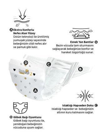 Paddlers Protection 2 Numara Bantlı Bebek Bezi 4x60'lı