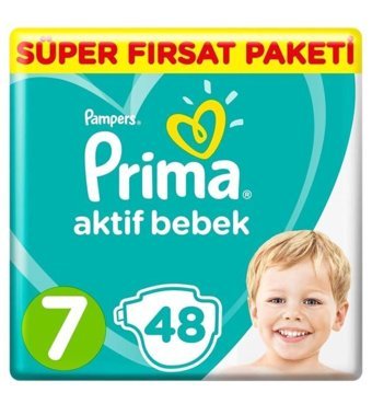 Prima 7 Numara Bantlı Bebek Bezi 48'li