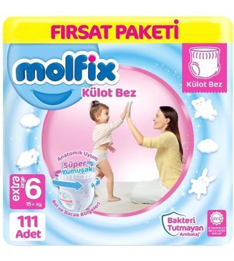 Molfix 6 Numara Külot Bebek Bezi 3x37'li