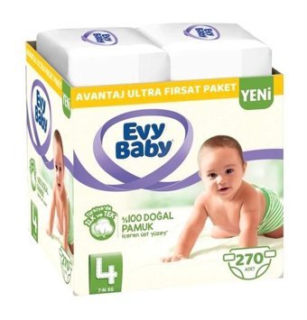 Evy Baby 4 Numara Bantlı Bebek Bezi 270'li