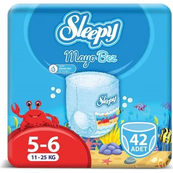 Sleepy 6 Numara Organik Mayo Bebek Bezi 3x42 Adet