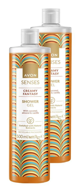 Avon Senses Creamy Fantasy Badem - Karamel - Vanilya Nemlendirici Vegan Duş Jeli 2 x 500 ml