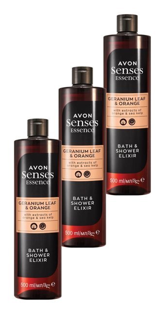 Avon Senses Sardunya Nemlendirici Vegan Duş Jeli 3 x 500 ml