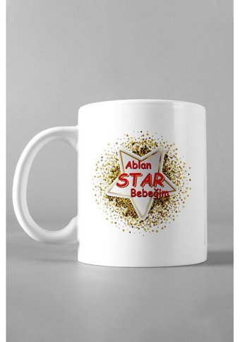 Hediyexpres Ablan Star Bebeğim Tasarım Baskılı Kupa Bardak