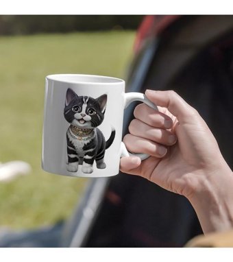 Kreatif Kupa İsme Özel Kedili Kupa- Kedi Severlerin Gözdesi
