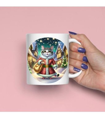 Kreatif Kupa Kişiye Özel Kedili Kupa, Yılbaşı Hediyesi