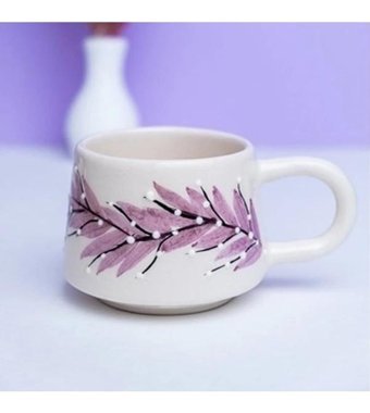 İlbay Çini Takı İlbay Seramik Kupa Mug Klasik Lila Pıtırcık