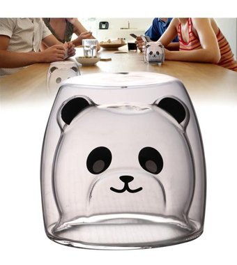 Çılgıntrend Sevimli Panda Çidarlı Cam Bardak