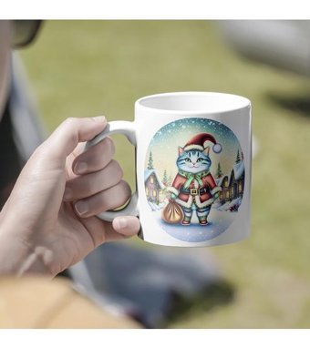 Kreatif Kupa Kişiye Özel Kedili Kupa Yılbaşı Kupası