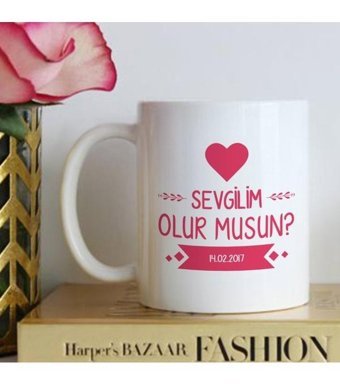 Bk Kişiye Özel Sevgilim Olur Musun Beyaz Kupa Bardak