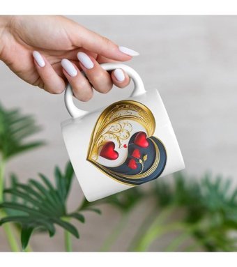 Kreatif Kupa Kişiye Özel Kalpli Kupa