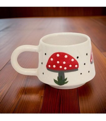 İlbay Çini Takı Klasik Seramik Kupa Mug Mantar