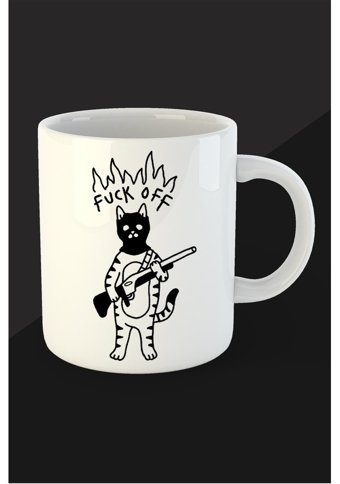 Baskıtech Shotgun Cat Baskılı Porselen Kupa