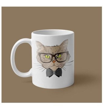 Mini Maker Kids Gözlüklü Kedi Kupa Bardak