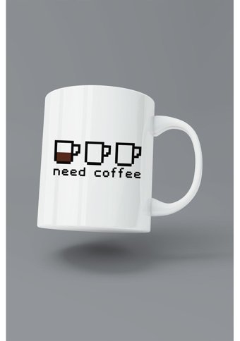 Baskıtech Need Coffee Baskılı Porselen Kupa