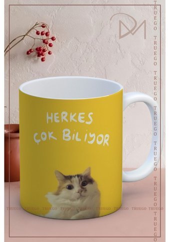 Truego Baskılı Kupa Bardak Seramik Mug - Herkes Çok Biliyor