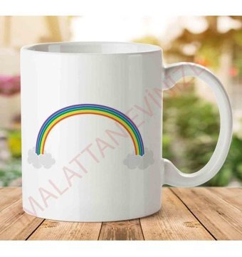 Art Hediye 1-1866 Rainbow İki Tarafı Baskılı Kupa Bardak