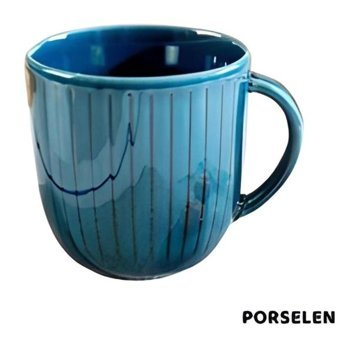 Milena Life Point Porselen Kupa Bardak Mavi 250 ml