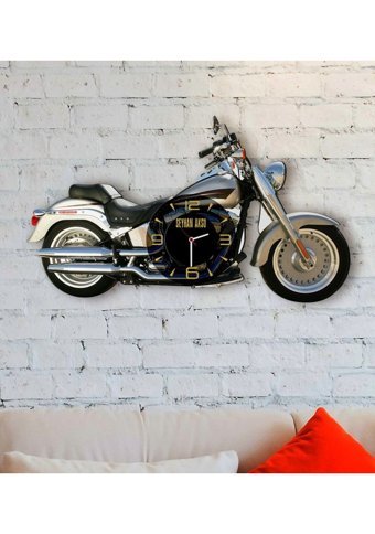 Bk Kişiye Özel Motosiklet Tasarımlı Ahşap Duvar Saati - 4