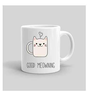 Mini Maker Kids Kişiye Özel Good Morning Kedi Kupa Bardak