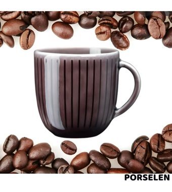 Milena Life Point Porselen Kupa Bardak Mürdüm 250 ml