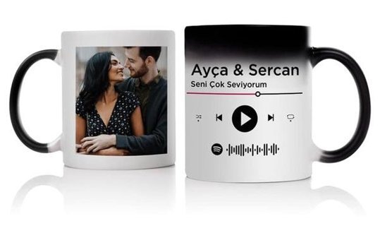 Çılgıntrend Spotify Tasarımlı Sihirli Kupa Bardak 1 Adet