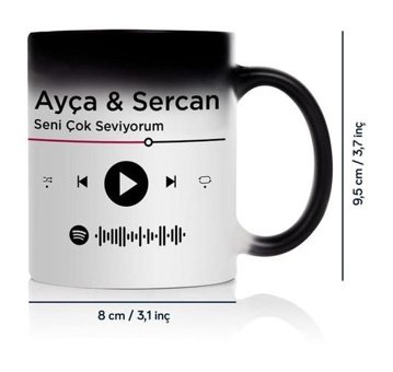 Çılgıntrend Spotify Tasarımlı Sihirli Kupa Bardak 1 Adet